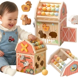 Drewniana aktywna stodoła TOOKY TOY Montessori