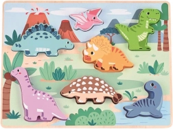 drewniana 3D układanka dinozaury