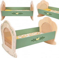 Drewniana kołyska Vintage dla lalek