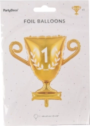 Foliowy balon w kształcie złotego pucharu