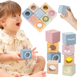 Drewniane kostki sensoryczne POLARB, 8 szt.