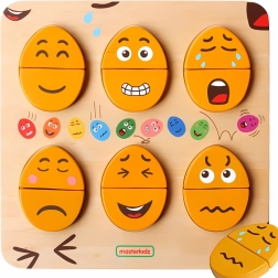 Drewniana tablica do nauki emocji MASTERKIDZ – montessori jajeczka