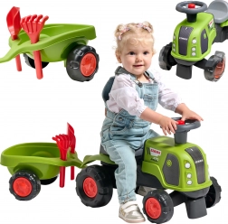 jeździk FALK CLAAS Arion z doczepianą przyczepką i zestawem do piasku