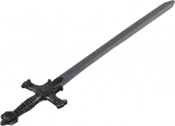 Plastowy wojenny miecz ze zdobioną rękojeścią i efektami dźwiękowymi 80 cm