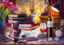 puzzle 2000 – koci wieczór trefl