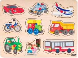 Puzzle na desce – środki transportu