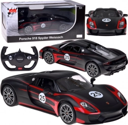Rastar RC auto PORSCHE 918 Spyder Weissach 1:14 z oświetleniem – czarna