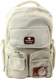 Miejski plecak szkolny z kapibarą beżowy