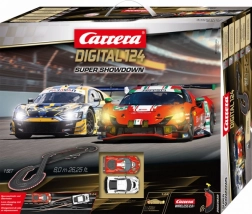 Autodrom Carrera Digital 124 Super Showdown 8 m z samochodami Ferrari 296 GT3 i Audi R8 LMS GT3