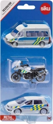 SIKU czeskie pojazdy policyjne z motocyklem - 3 szt.