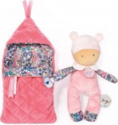 Doudou Jolijou bobasek w wsuwanym śpiworku 20 cm – Różowa