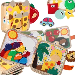 Filcowa sensoryczna książeczka manipulacyjna Żyrafa 3D