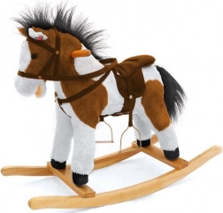 Koń na biegunach brązowo-biały