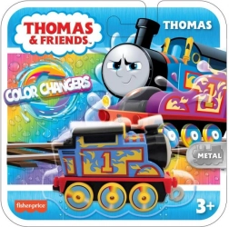 Fisher-Price Color Changers pociąg do ciągnięcia, metalowa lokomotywa – zmieniająca kolory THOMAS & FRIENDS