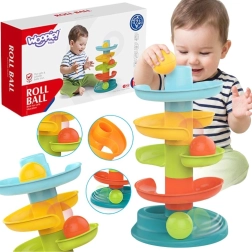 Woopie Baby tor kulkowy ze spiralną wieżą i 3 piłeczkami
