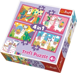 Puzzle Wesołe lamy 4w1 TREFL (35, 48, 54 i 70 elementów)