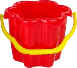 Plastowe wiaderko Kwiatuszek do piasku – Czerwone
