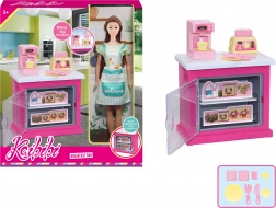 Lalka kucharka 30 cm z kuchenną szafką i akcesoriami