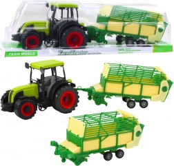 Zielony traktor z przyczepą dla dzieci 50 cm