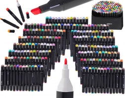 Dwustronne markery alkoholowe w etui, 168 kolorów
