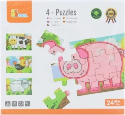 Drewniane puzzle - farma