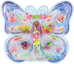 Zestaw kolorowych plastikowych koralików do nawlekania