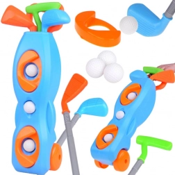 Dziecięcy minigolf z wózkiem na kółkach i akcesoriami