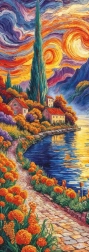 Panoramiczne puzzle W stronę cyprysu 1000 elementów ART PUZZLE