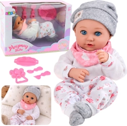 Lalka niemowlę z karmieniem i akcesoriami 28 cm