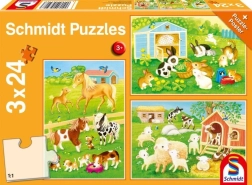 SCHMIDT puzzle przyjaciele z farmy, 3×24 elementów