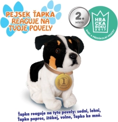 Interaktywny piesek Łapka 23 cm czarno-biały