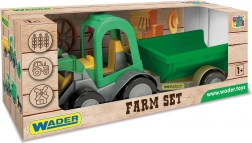 Traktor z ładowarką i przyczepą Wader