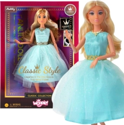 Woopie Royal lalka Lily 30 cm z długimi blond włosami w eleganckiej turkusowej sukni