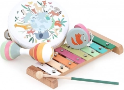 Vilac drewniany zestaw muzyczny Zwierzęta świata autorstwa Sarah Betz