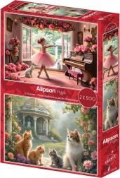 Alipson puzzle Mała balerina i romantyczny ogród 2×500 elementów