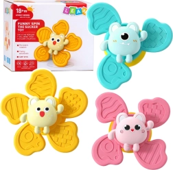 Zestaw sensorycznych spinnerów z przyssawką dla niemowląt i maluchów, 3 szt.