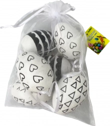 Dekoracyjne plastikowe jajka czarno-białe 4x6 cm