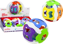 Piłeczka sensoryczna dla niemowląt, gumowa, ze światłami i dźwiękami, kolorowa