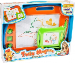 Magnetyczna tablica do rysowania 2w1 ze ścierakiem i stempelkami