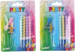 Świeczka imprezowa numer 4 z 4 świeczkami