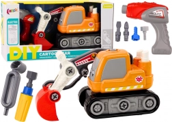 Składana dziecięca koparka gąsienicowa w kolorze pomarańczowym