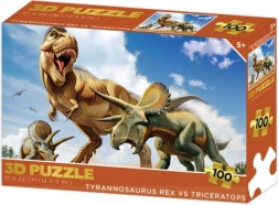 Puzzle 3D – tyranozaur rex vs triceratops