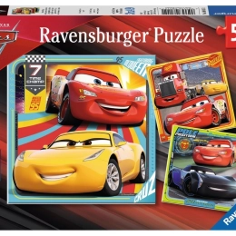 Ravensburger puzzle Auta 3 na wyścigach 3×49 elementów