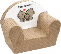 Dziecięcy fotelik z minky NEW BABY Cute Family cappuccino
