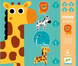 DJECO puzzle dżungla 4 w 1 dla dzieci (3–6 elementów)
