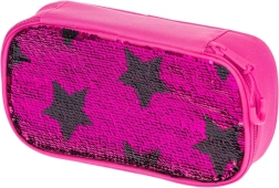 Różowy piórnik z błyszczącymi gwiazdami BAAGL