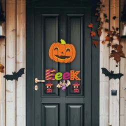 Wisząca halloweenowa dekoracja dynia 45 × 23 cm
