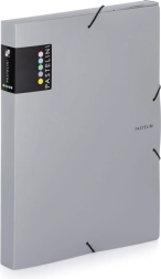 Pudełko archiwizacyjne z gumką A4 szare PASTELINI