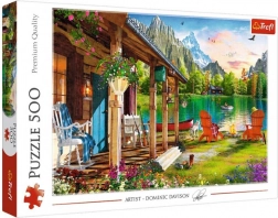 Puzzle 500 elementów domek w górach