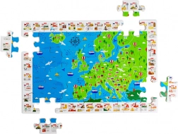 Bigjigs Toys drewniane podłogowe puzzle mapa Europy – 48 elementów
